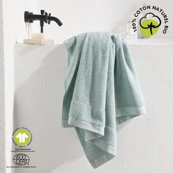 Maxi bath towel - TODAY - 90 x 150 cm - Cotton - Organic Celadon