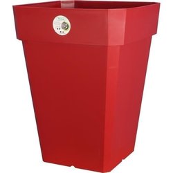 Pot de fleurs - RIVIERA - Soleilla carré - 39x39x36 cm - Rouge - Plast
