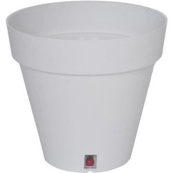 Fioriera rotonda RIVIERA LOFT - Plastica - Diametro 30 cm - Bianco