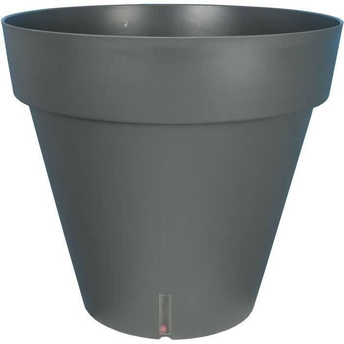 RIVIERA LOFT round flower box - Plastic - Diameter 30 cm - Gray