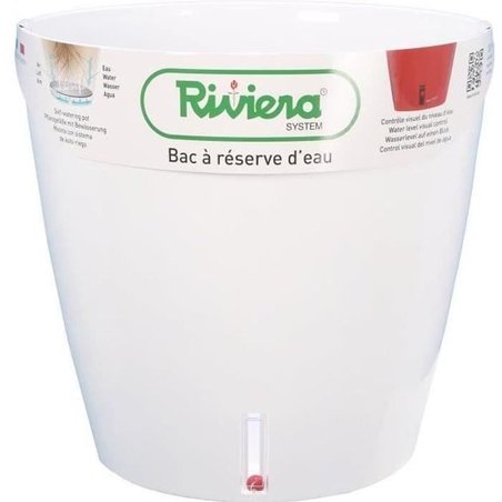 RIVIERA Eva Nieuwe ronde plastic pot - Ø 46 cm - 49 L - Wit