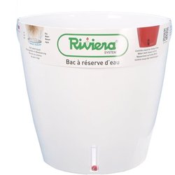 RIVIERA Eva Nieuwe ronde plastic pot - Ø 46 cm - 49 L - Wit