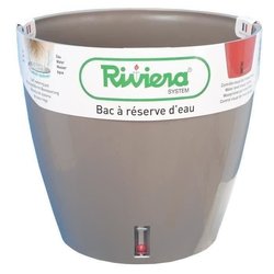 RIVIERA Eva Nuovo vaso tondo in plastica - Ø 46 cm - 49 L - Taupe