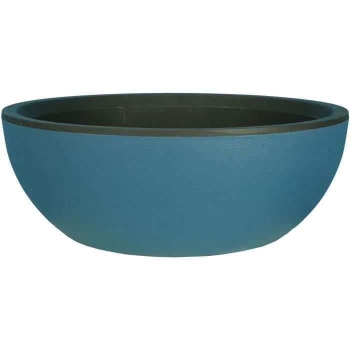 RIVIERA COUPE GRANIT round flower box - Plastic - Diameter 40 cm - Blu