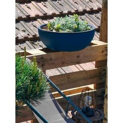RIVIERA COUPE GRANIT round flower box - Plastic - Diameter 40 cm - Blu
