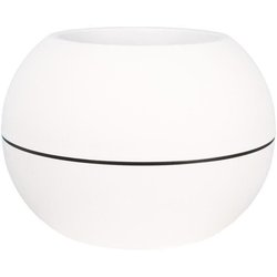 RIVIERA GRANIT BOULE ronde bloembak - Kunststof - Diameter 40 cm - Wit