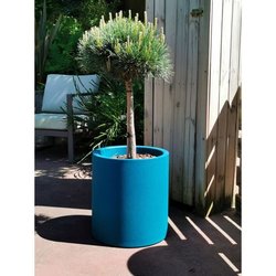 Runder Blumenkasten RIVIERA GRANIT - Kunststoff - Durchmesser 50 cm - 