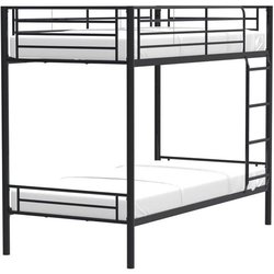 Lits superposés séparables 2 x 90 x 190 cm en métal - Noir - Sommiers 