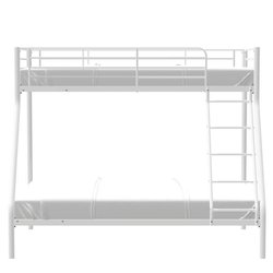 BRUCE Lits superposés  3 places - 90/140 x 190 cm - Blanc - En métal -