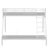 BRUCE Lits superposés  3 places - 90/140 x 190 cm - Blanc - En métal -
