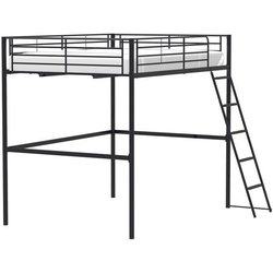 Mezzaninbett aus Metall - Schwarz - Boxspring inklusive - 140 x 200 cm