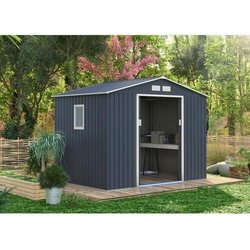5,29 m² Metallgartenschuppen - Anker Kit enthalten - Anthrazitgrau