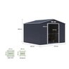 7,06 m² Gartenhaus aus Metall - 2 Schiebetüren - Anthrazitgrau