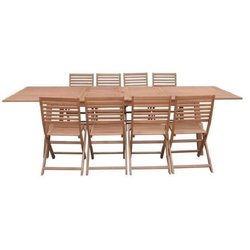 Garten-Ess-Set für 8 bis 12 Personen - Ausziehbarer Tisch 200/250/300 