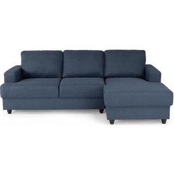 Canapé d angle droit 4 places - Tissu bleu - Contemporain - L 215 x P 