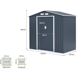 Stahlgartenschuppen 2,7 m2. mit Ankerkit enthalten