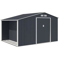 Metallgartenschuppen 8,72 m² - Anker Kit enthalten - Anthrazitgrau