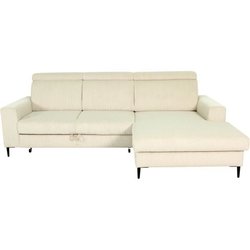 4-Sitzer-Ecksofa NIZZA, Beigefarbener Cord, 250 x 166 x 92/104 cm