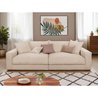 Festes gerades Sofa - 4 Sitze - PEDRO - Beige Cord - 261 x 124 x 104 c