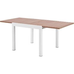Ausziehbarer Gartentisch - Rechteckig - Holzoptik - Aluminium - 8 Pers