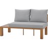 Gartenmöbel Ecksofa - Holzoptik Aluminium - 4 Personen - Perlgrau