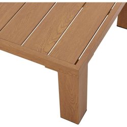 Gartenmöbel Ecksofa - Holzoptik Aluminium - 4 Personen - Perlgrau