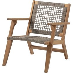 Poltrona bassa da giardino in legno di Acacia FSC e resina wicker - BO