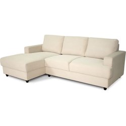 Linkes 4-Sitzer-Ecksofa - PAUL aus Cord - Beigefarbener Stoff - 216 x 