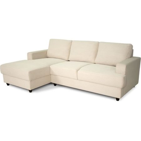Linkes 4-Sitzer-Ecksofa - PAUL aus Cord - Beigefarbener Stoff - 216 x 