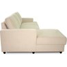 Linkes 4-Sitzer-Ecksofa - PAUL aus Cord - Beigefarbener Stoff - 216 x 