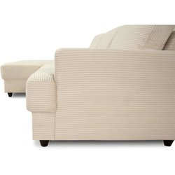 Linkes 4-Sitzer-Ecksofa - PAUL aus Cord - Beigefarbener Stoff - 216 x 