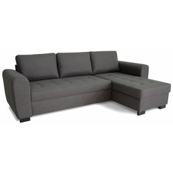 Festes Ecksofa - 3 Plätze - Grauer Stoff - HAMILTON OHNE LAGERUNG UND 