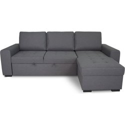CATHY 3-Sitzer-Wende-Ecksofa  Stoff in Grau  L 242 x T 155 x H 85 cm
