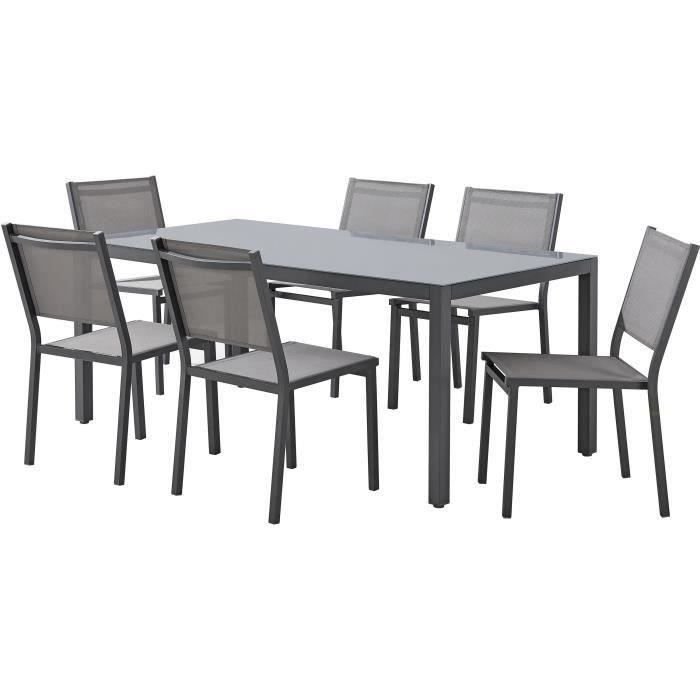 Ensemble repas table de jardin 6 personnes : Table + 6 chaises - Struc