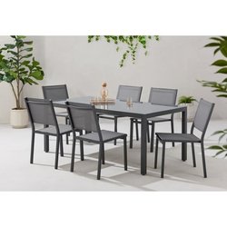 Ensemble repas table de jardin 6 personnes : Table + 6 chaises - Struc