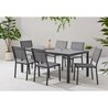 Gartentisch-Set für 6 Personen: Tisch + 6 Stühle  Aluminiumstruktur 
