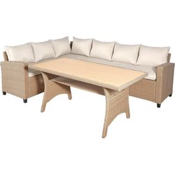 Conjunto de muebles de jardín KAPAS - 5 personas - Acero y resina tren