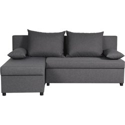 Wende-Ecksofa  Grauer Stoff  L 192 x P 143 x H 79 cm  JOSS  Herges