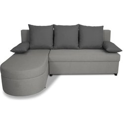 Canapé d angle convertible réversible 3 places JEN - Tissu Gris - Styl