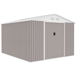 Metallgartenschuppen 8,84 m² - Anker Kit enthalten - Taupe