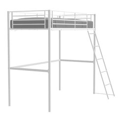 Eliot Mezzanine Bett 90 x 190 cm - Metall - Box Spring - Weiß
