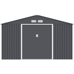 Metall-Gartenhaus 10,78 m2 - Verankerungsset inklusive - Anthrazitgrau