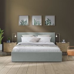 MARTIN Bett mit Stauraum für Erwachsene  Schlafen 140 x 190 cm  Hell
