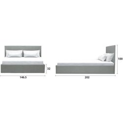 MARTIN Bett mit Stauraum für Erwachsene  Schlafen 140 x 190 cm  Hell