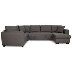 Umkehrbares Panorama-Ecksofa - Grauer Stoff - L 313 x T 213 x H 90 cm 