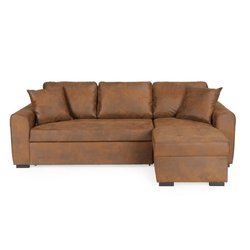 Reversible Cabrio Corner Sofa - Vintage brauner Stoff - L 244 x D 151 