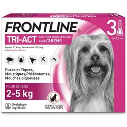 Frontline Tri-Act chien - Anti-puces anti-tiques pour chien S - 5-10kg