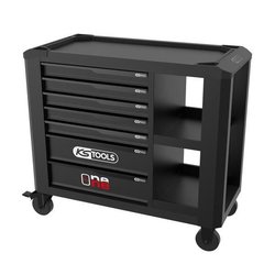 Werkstattwagen - Leer - 7 Schubladen - KS Tools - 823.0017F - Schwarz 