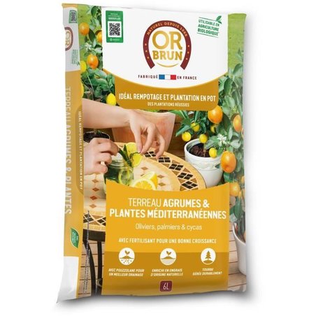 Citrus & Mediterrane Planten Grond - BRUIN GOUD - OBRTAGR6U - 6L - Oli