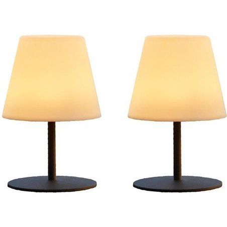 Packung mit 2 kabellosen Tischlampen  LUMISKY  TWINS  H16 cm  grau
